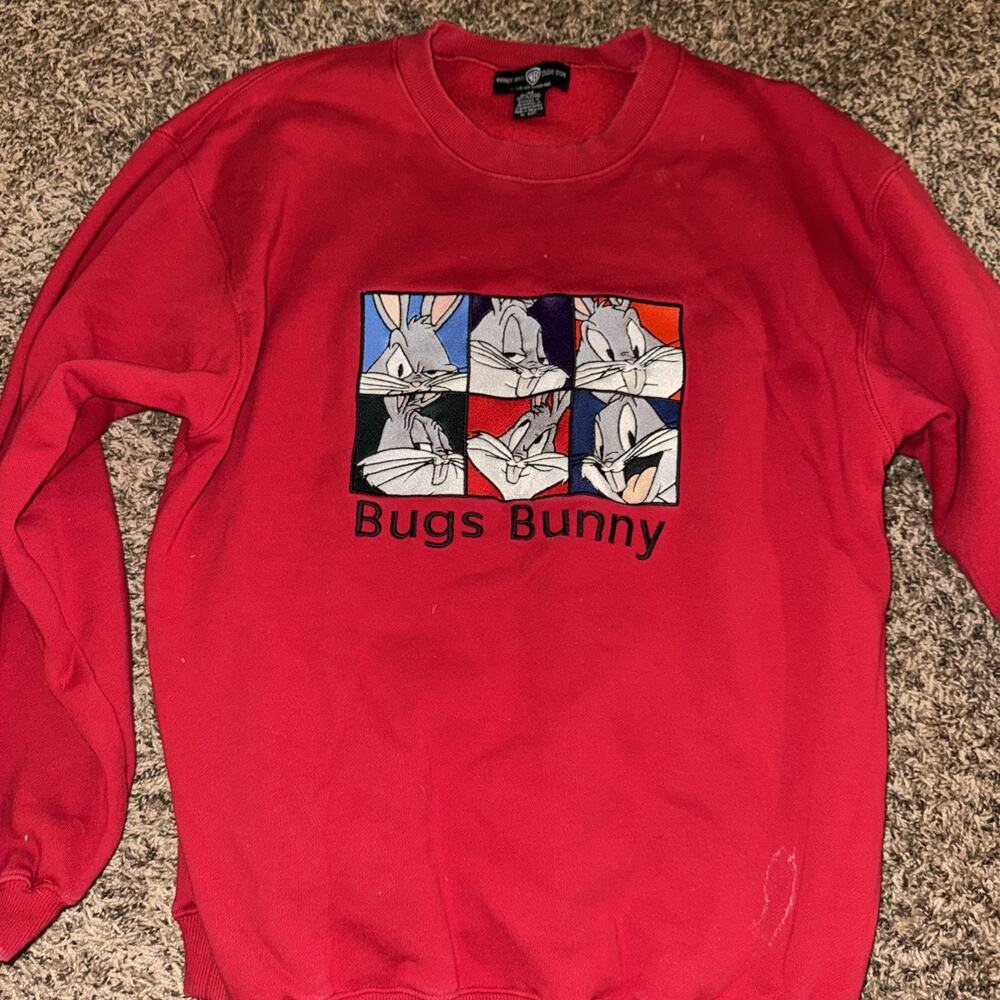 Cartoon Network Vintage 1995 Warner Brothers Bugs Bunny Crew Neck Sweatshirt M
